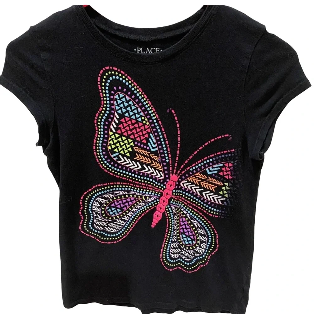 The Children's Place beautiful colorful butterfly short sleeve top size …